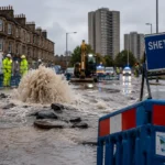 Glasgow Water Main Break Shettleston Road