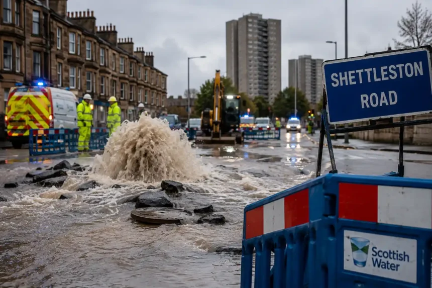 Glasgow Water Main Break Shettleston Road